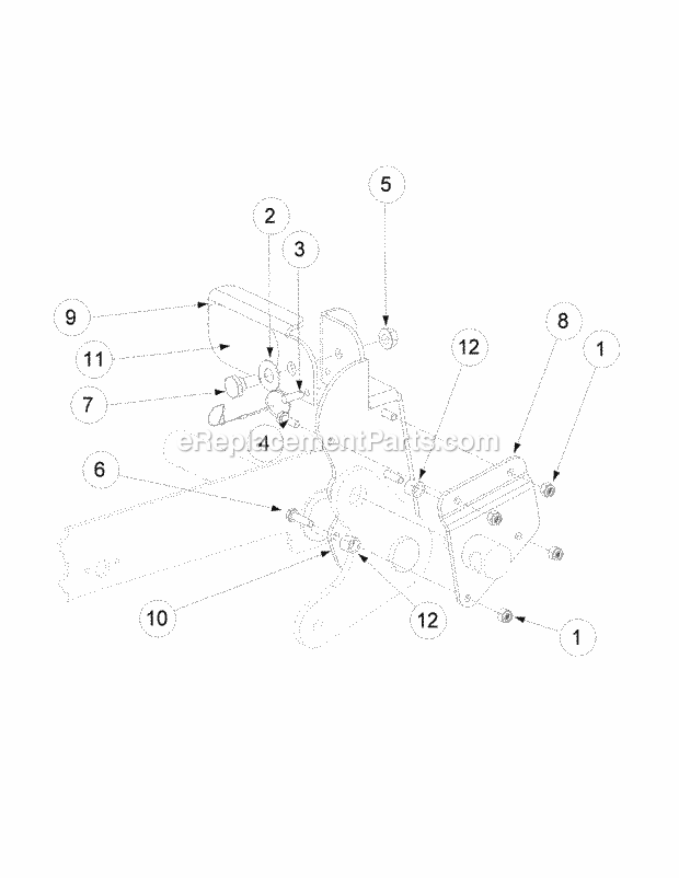 Foot Pedal Deck Lift Assembly Diagram and Parts List for M54-KW 53DB5DBW750 Cub Cadet Sprayer